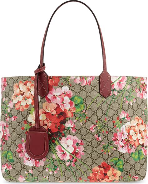 gucci bag with flower print|Gucci floral tote bag.